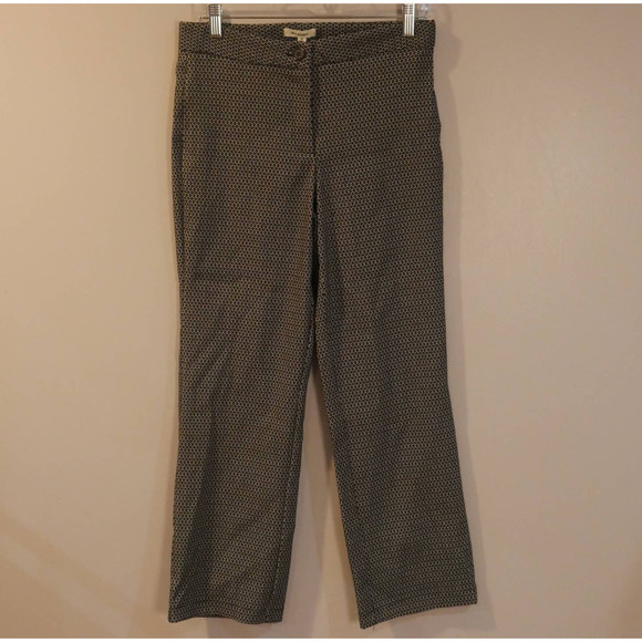 đť…şmax Studio NWT Black White Geometric Print Straight Leg Trouser Pants Size 10 - Picture 2 of 8